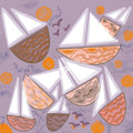 Sailboat Brown Orange